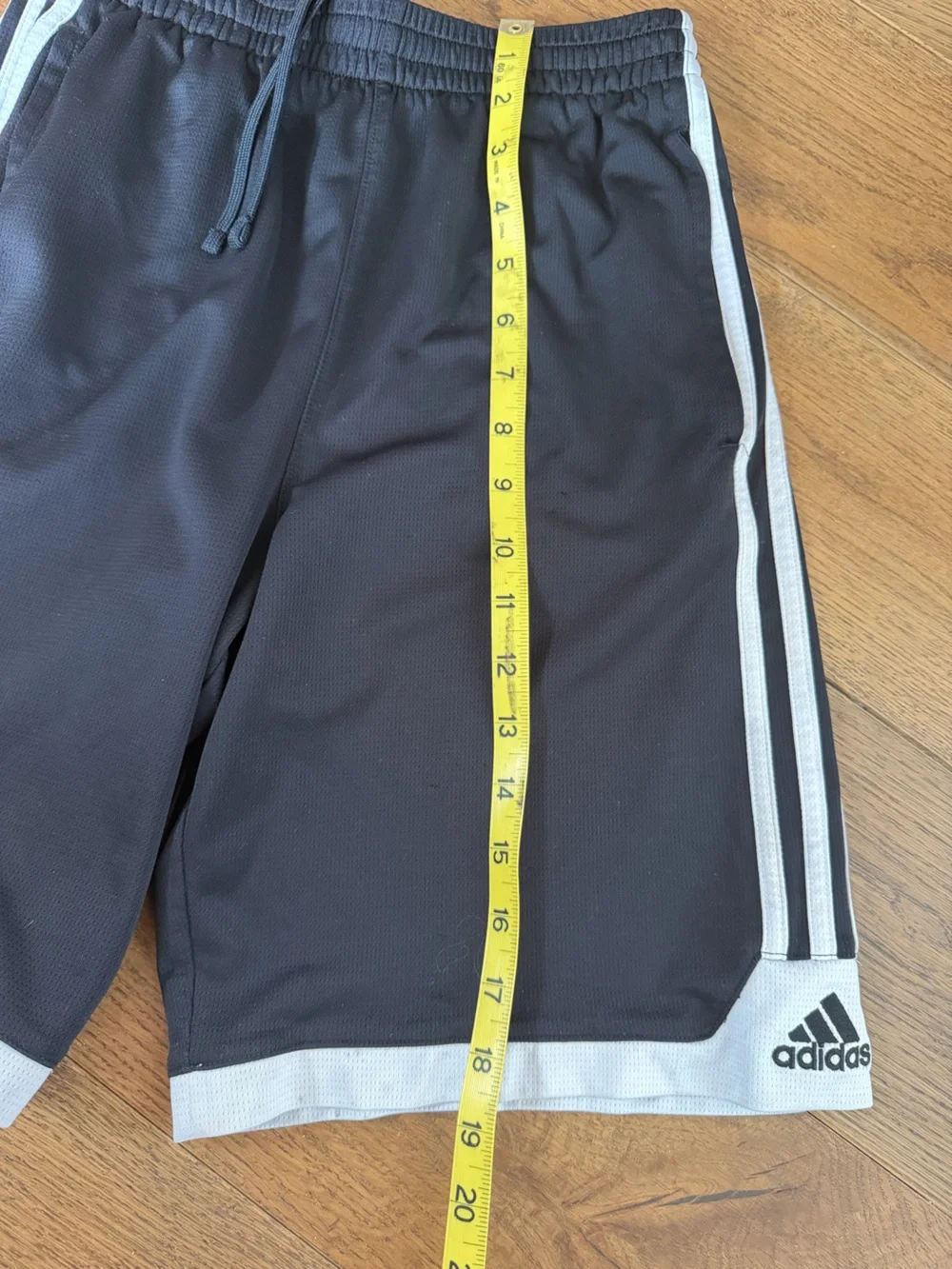 Adiadas Trendy Black Athletic Shorts with White Trim Kids Large/ Women’s XS